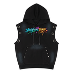 Vintage Graffiti Sun Fade Sleeveless Hoodie