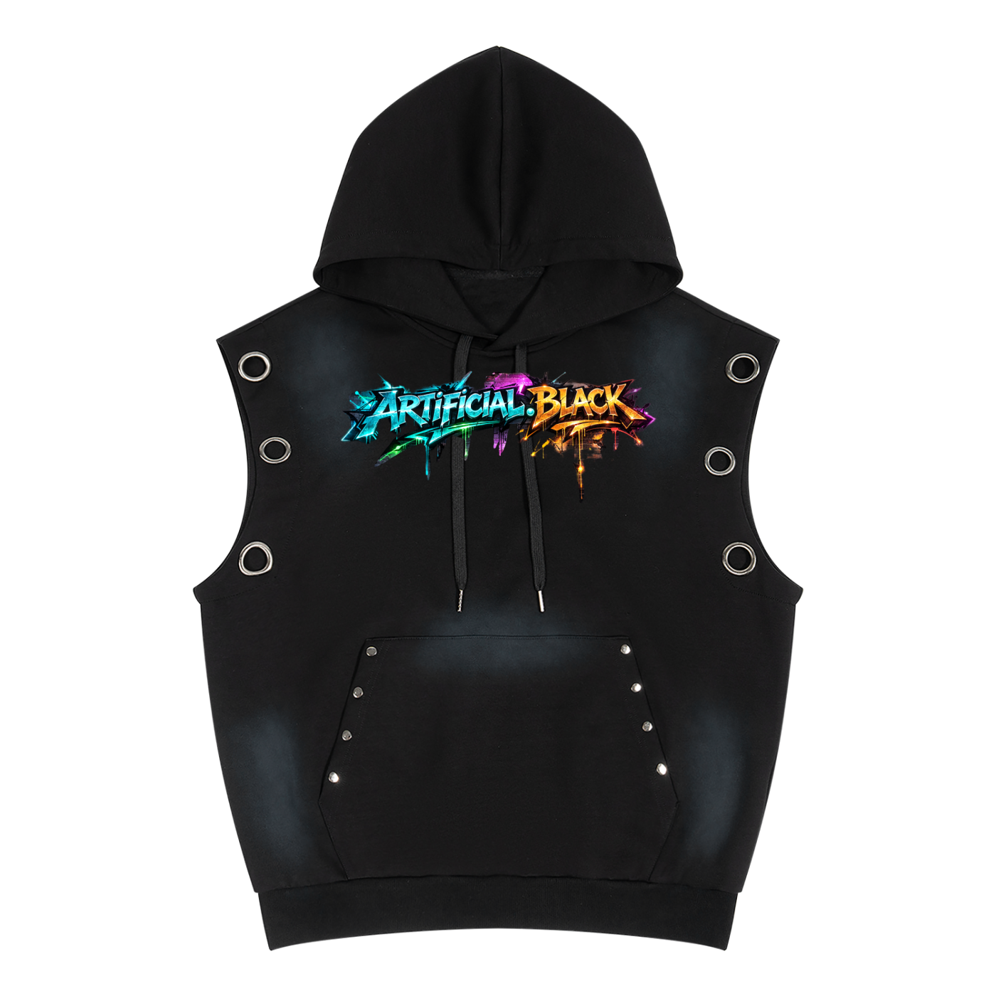 Vintage Graffiti Sun Fade Sleeveless Hoodie