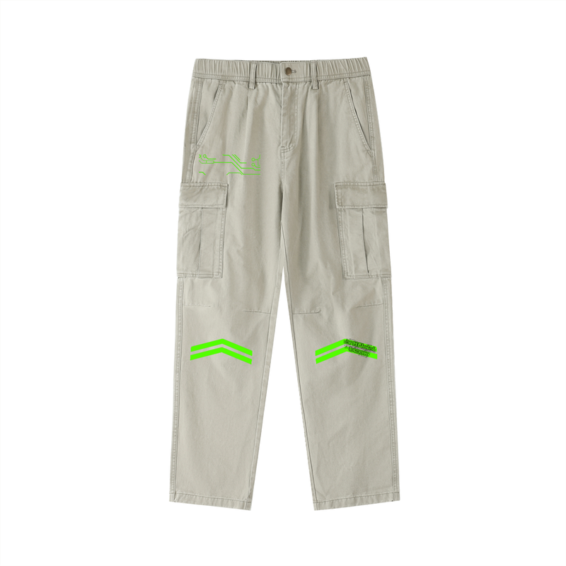 Cotton Elastic-Waist Cargo Pants