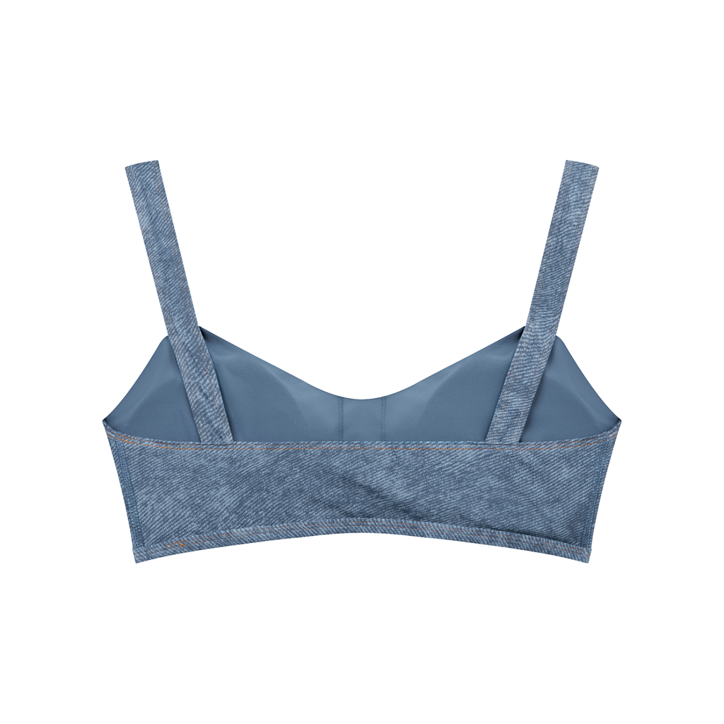 Artificial Denim Sports Bra