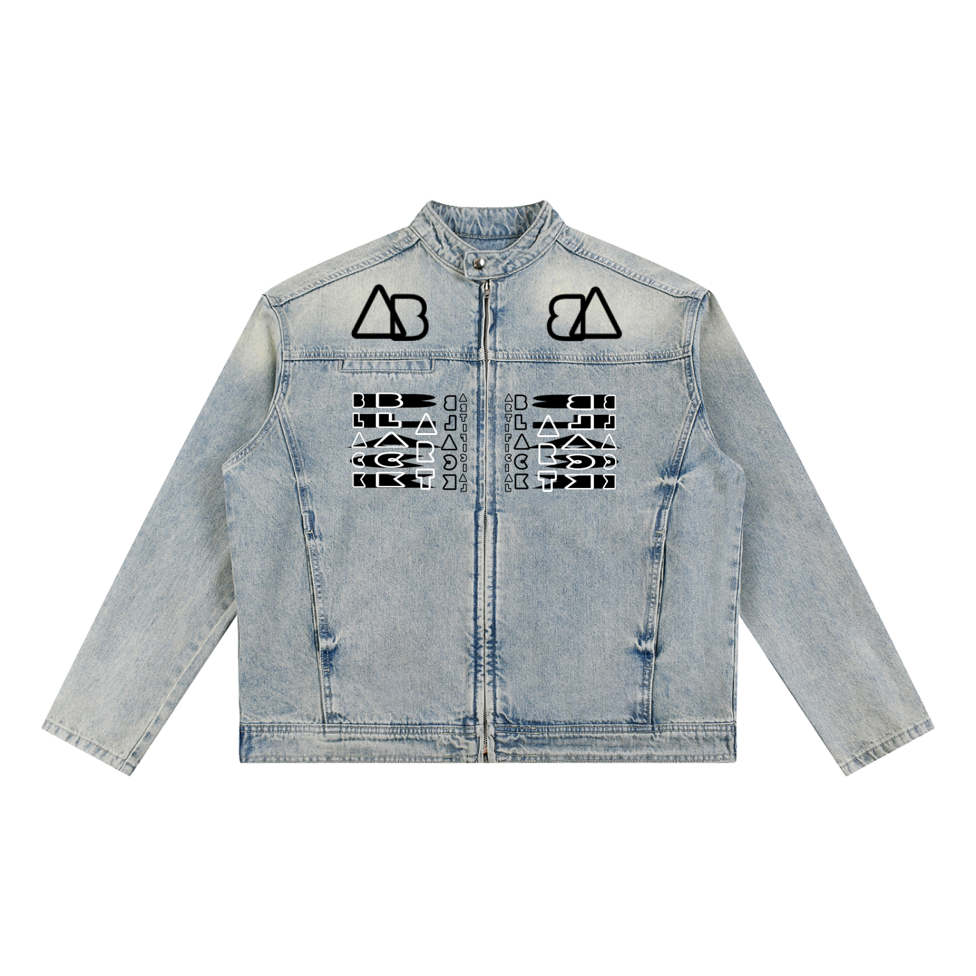 Vintage Wash Zip Denim Jacket