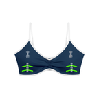 Women's Color Block Ruched V-Neck Sports Bra