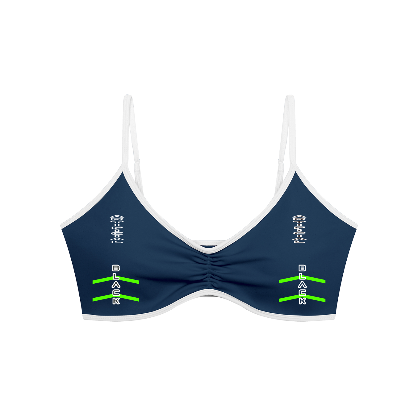 Women's Color Block Ruched V-Neck Sports Bra