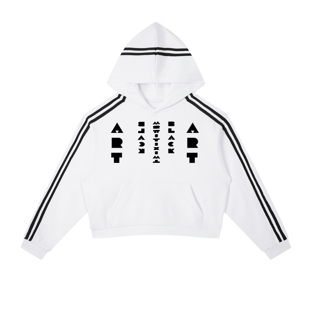 Contrast Side Stripe Cropped Hoodie