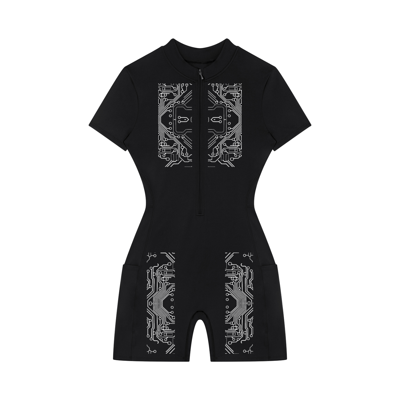 Women's Quarter-Zip Short Sleeve Romper