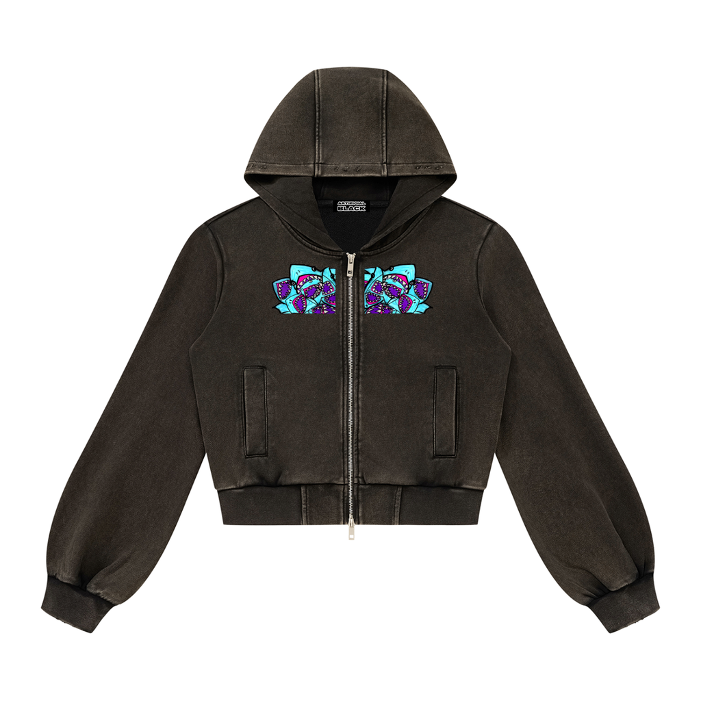 Women’s Vintage Wash Full Zip Sharkollidescope Hoodie