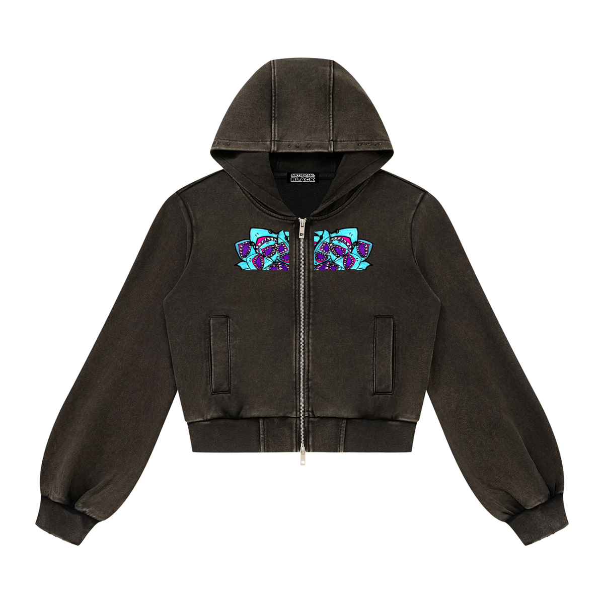 Women’s Vintage Wash Full Zip Sharkollidescope Hoodie