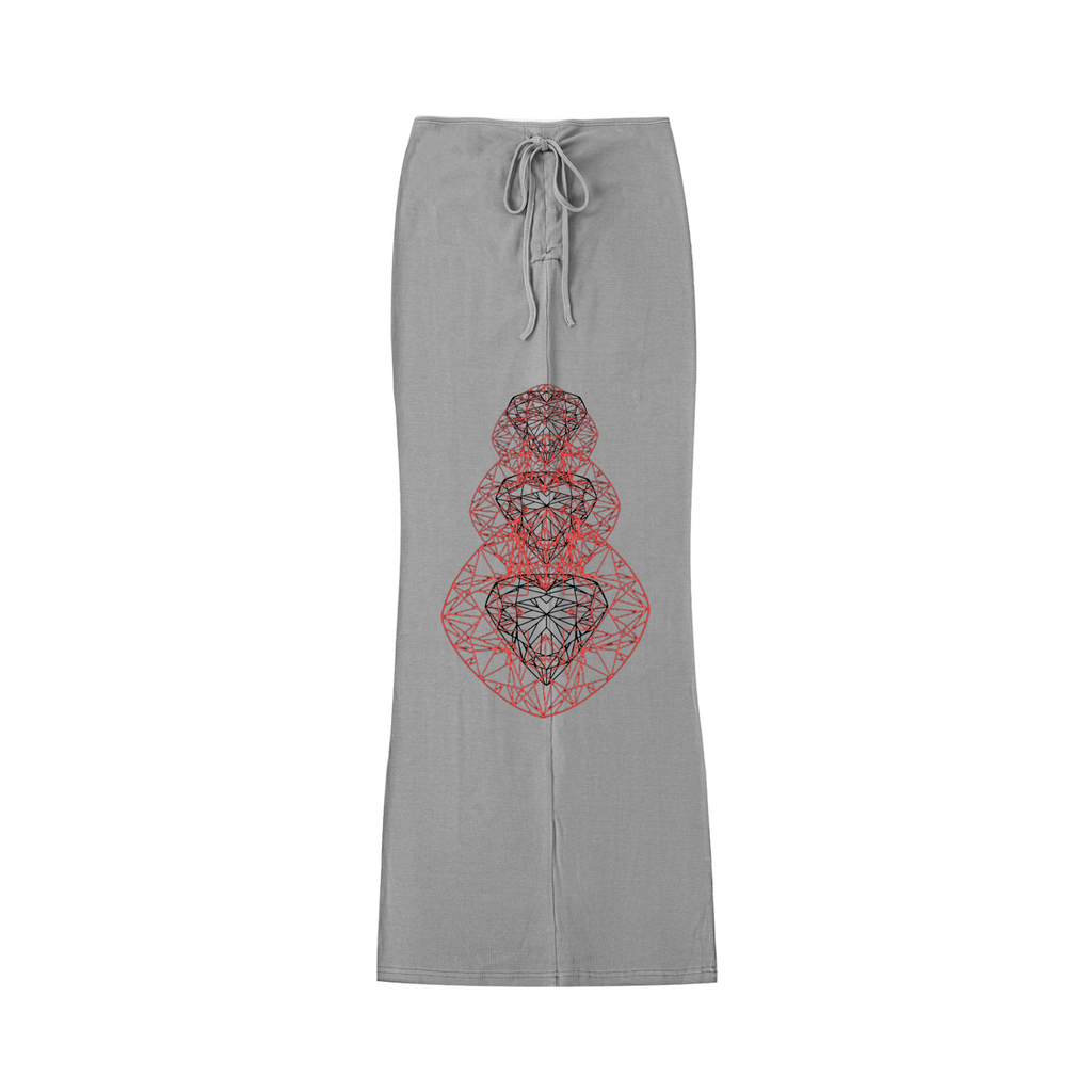 Dyed Washed Drawstring Maxi Skirt