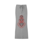 Dyed Washed Drawstring Maxi Skirt