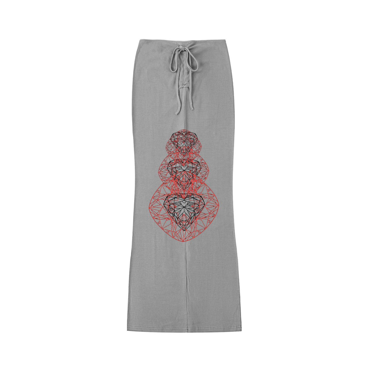 Dyed Washed Drawstring Maxi Skirt