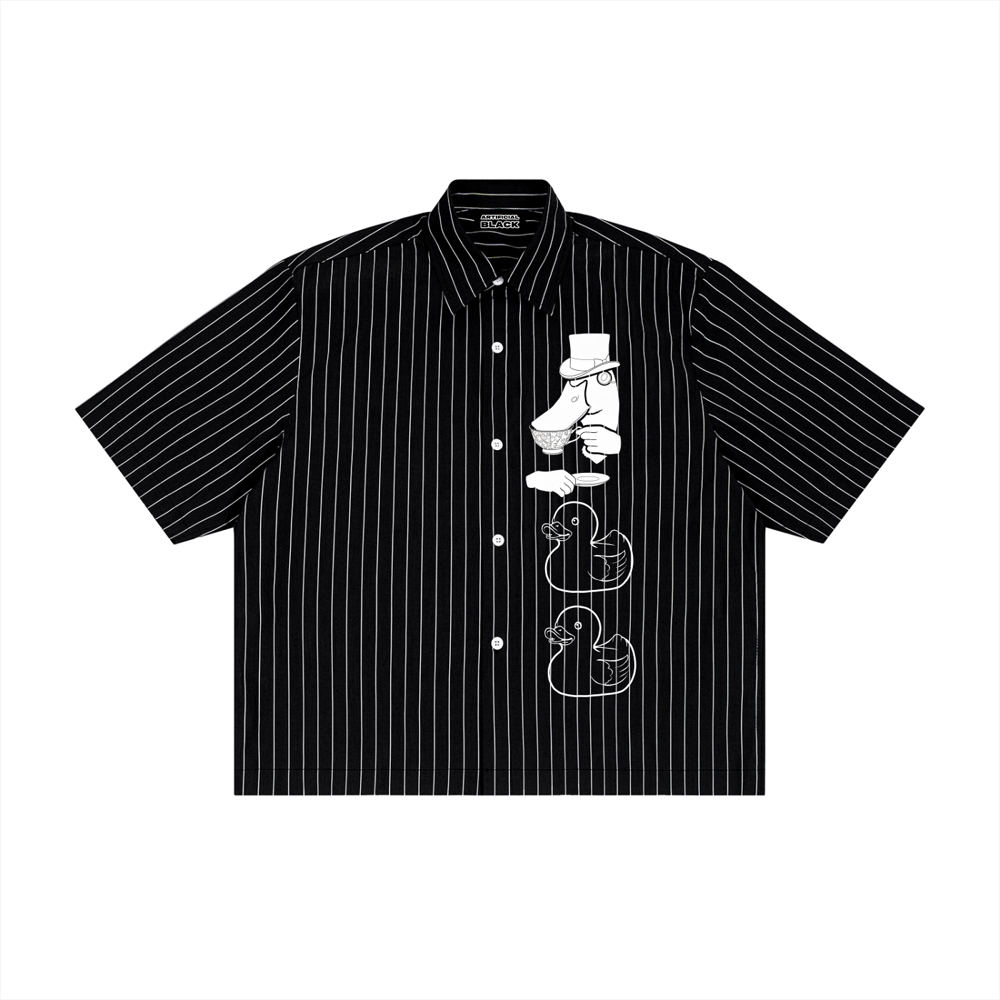 Unisex Striped Boxy Button-Up Shirt