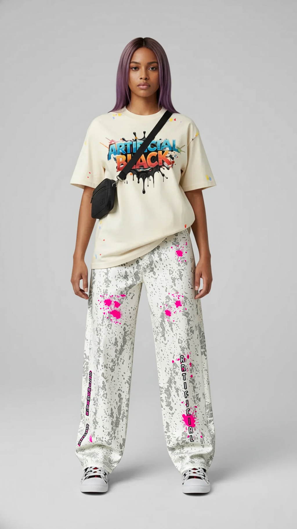 Women's Antimatter Splatter Barrel Leg Jeans