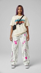 Women's Antimatter Splatter Barrel Leg Jeans