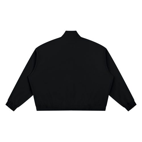 Unisex Boxy Stand Collar Full Zip Jacket