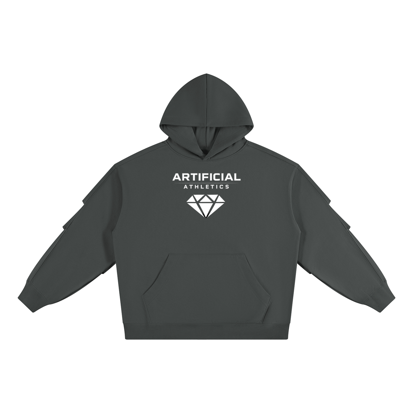 Ruched Sleeves Artificial Athletics Hoodie