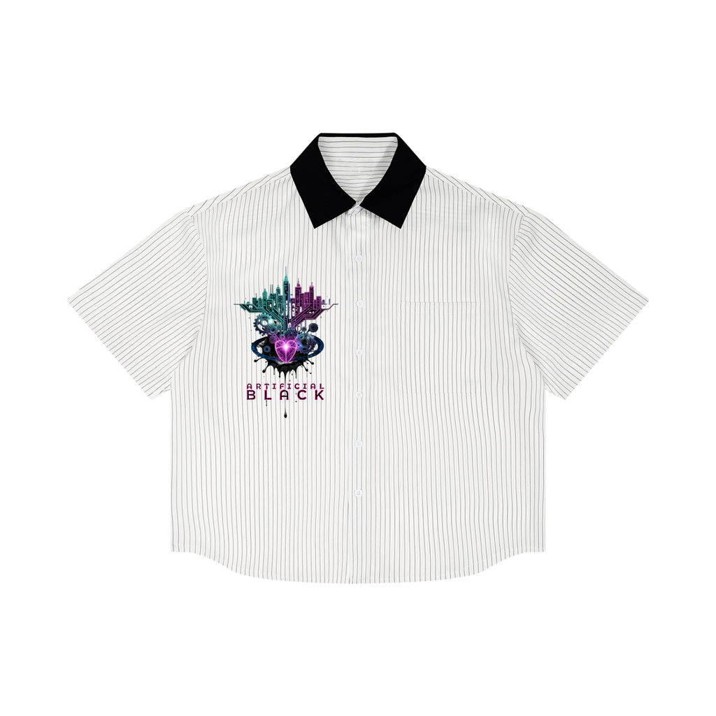 Neon Shadows Heart Veridion Contrast Collar Shirt