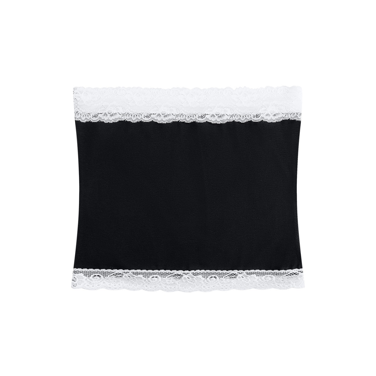 Women's Cropped Paneled Tube Top Diamonds and Lace