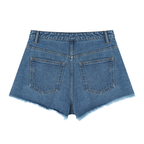 Women’s Digitally Enhanced Vintage Wash High Rise Denim Shorts