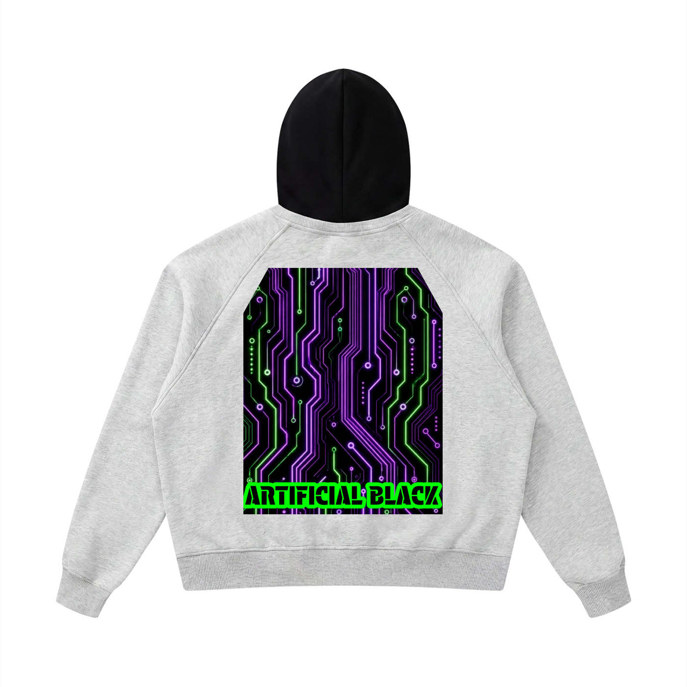 Unisex Fleece Raglan Digitally Enhanced Contrast Hoodie