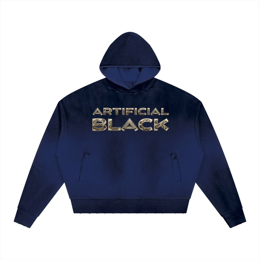 Unisex Artificially Embroidered Sunfade Distressed Hoodie