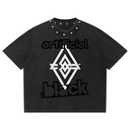 Unisex Washed Boxy Studded T-Shirt