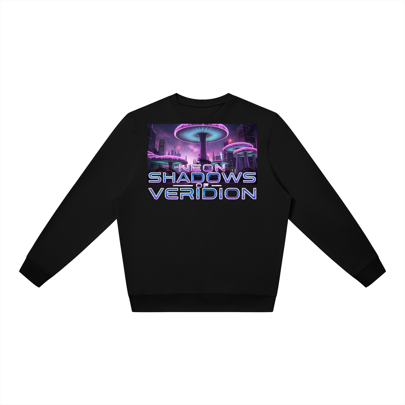 Neon Shadows of Veridion Shroom City Oversized Crewneck Sweatshirt