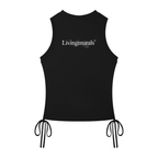 Livingmurals  X Artificial.Black Drawstring Tank Top