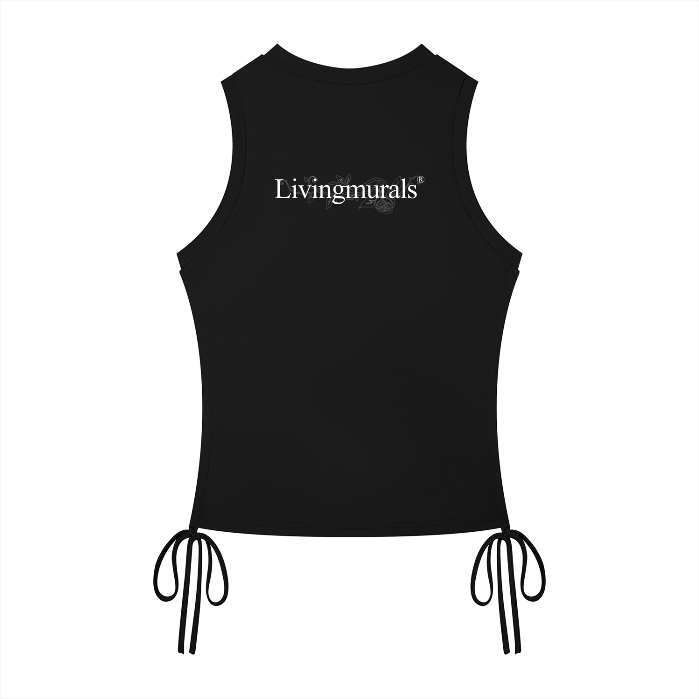 Livingmurals  X Artificial.Black Drawstring Tank Top