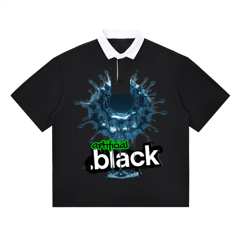"Antimatter Splatter Contrast Polo Shirt"