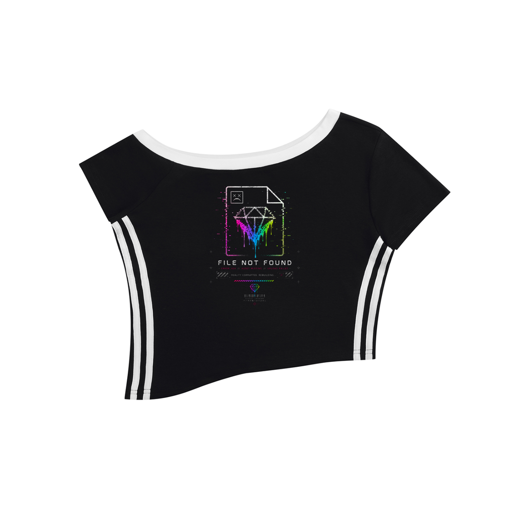 File Not Found Skewed Timeline Off-the-Shoulder T