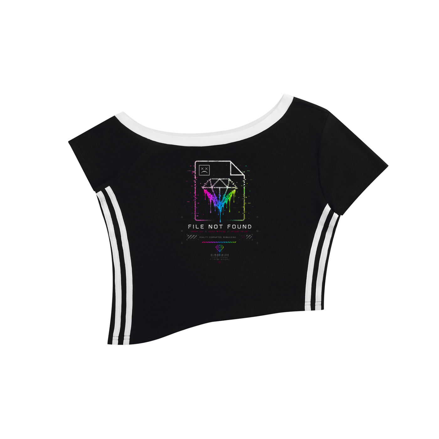 File Not Found Skewed Timeline Off-the-Shoulder T