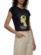 Women's Slim-Fit Silicone Skin Cropped T-Shirt