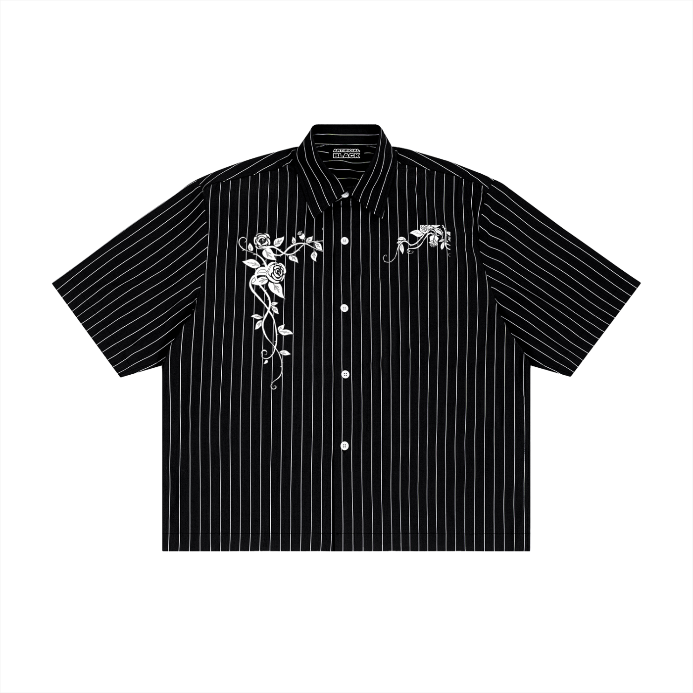 Unisex Striped Boxy Button-Up Shirt