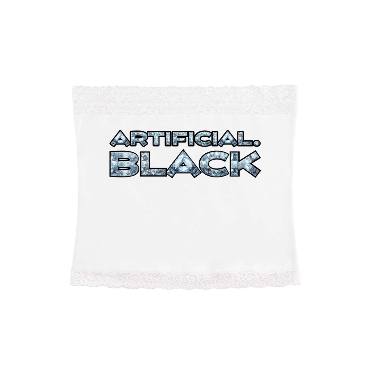 Women's Cropped Paneled Tube Top Diamonds and Lace