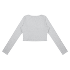 Women's Ruched Long Sleeve Crop T-Shirt