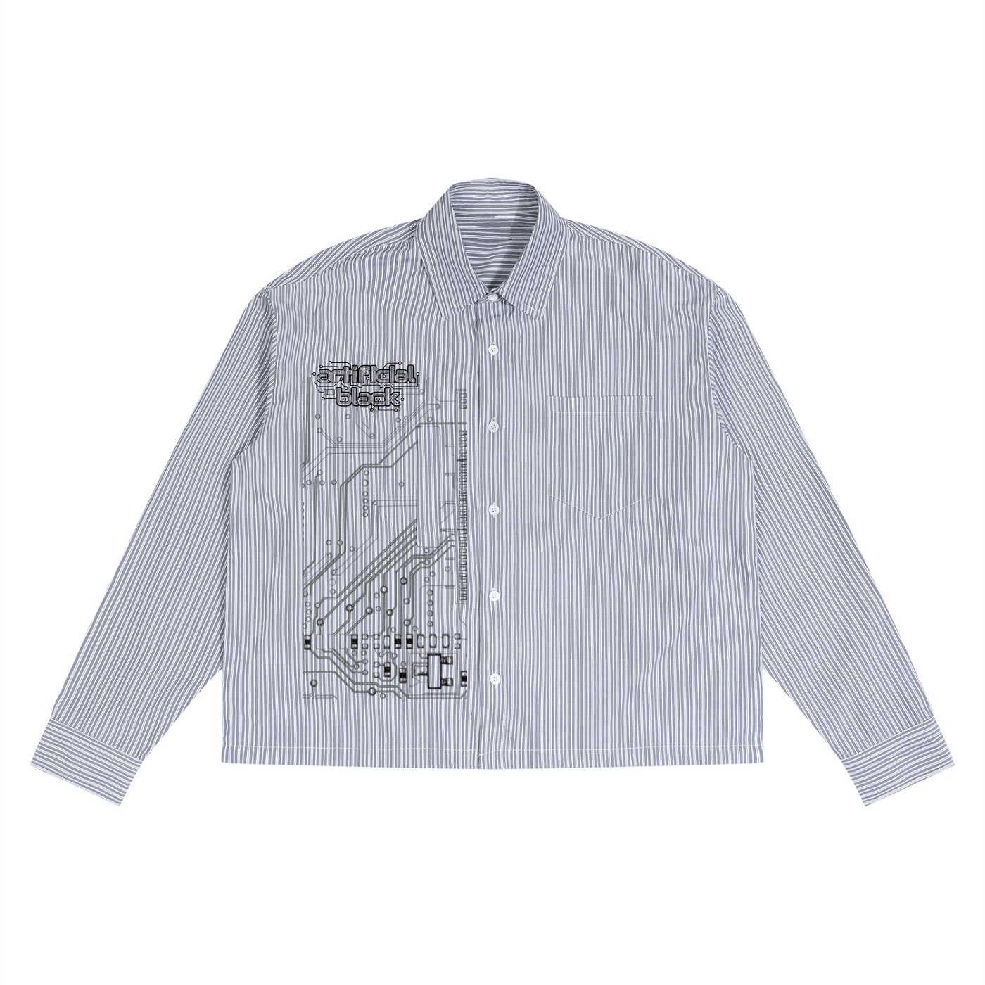 Unisex Digitally Enhanced Striped Dress Shirt