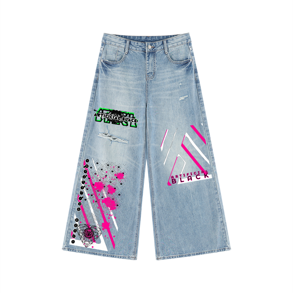 Women's Future Retro Distressed Wide Leg Jeans