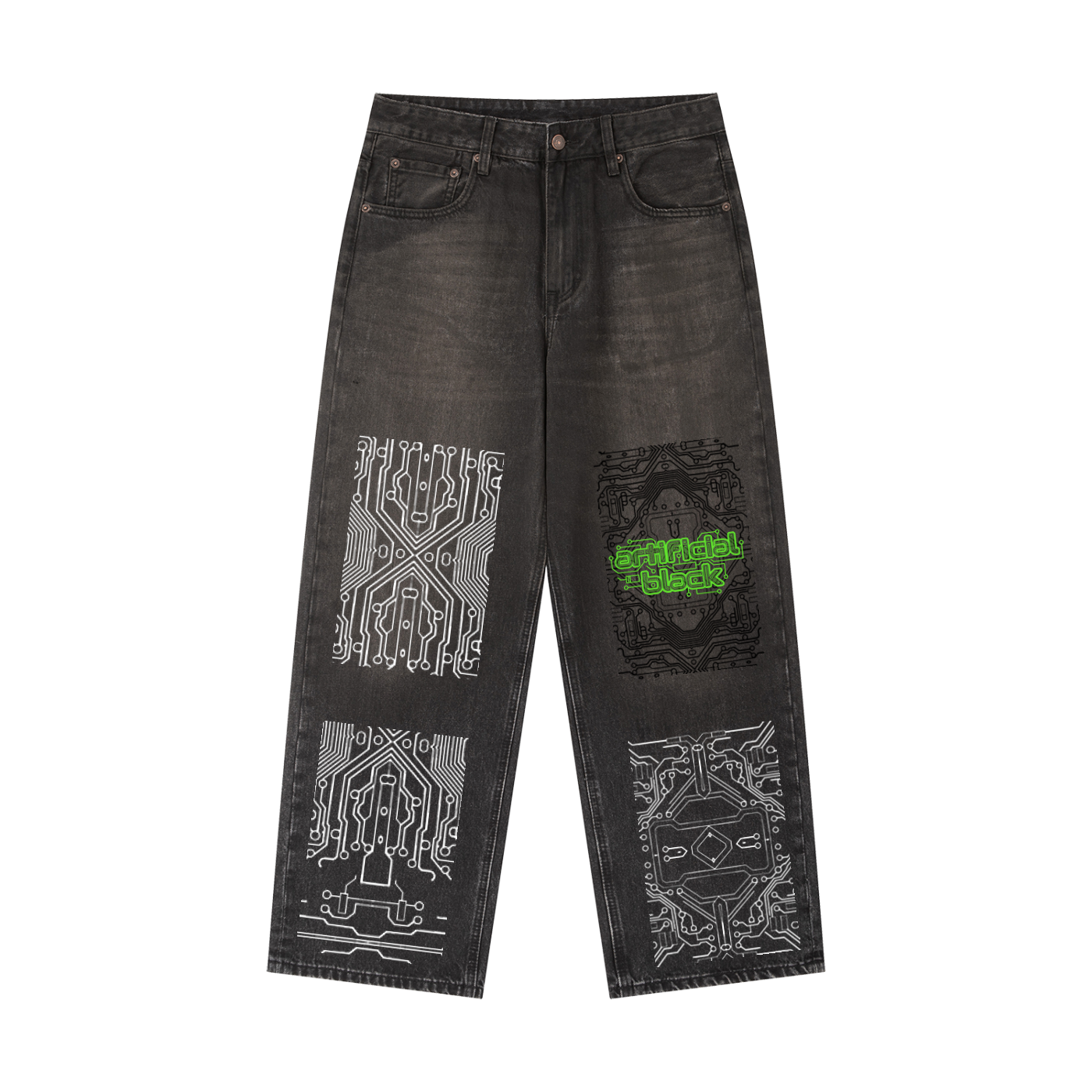 Vintage Wash Heavyweight Denim Jeans