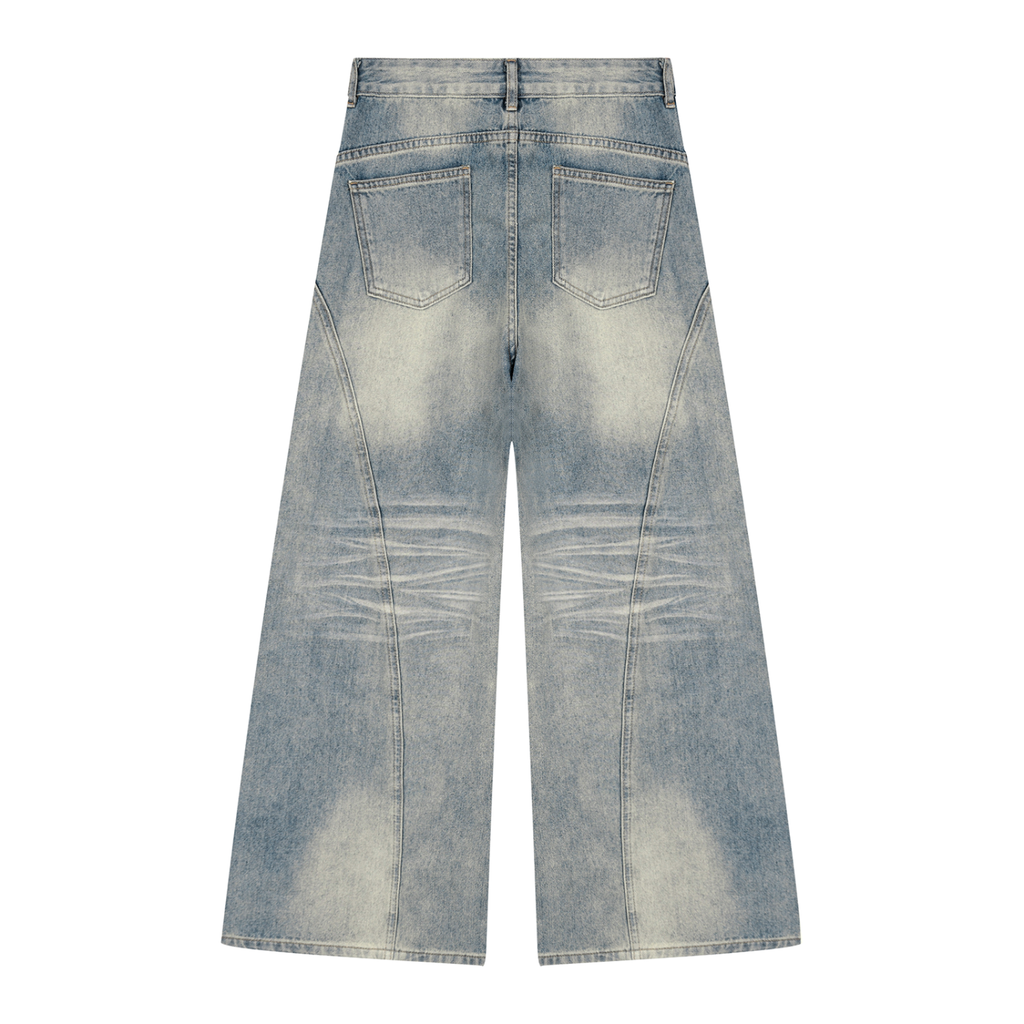 Women’s Vintage Wash Digital Wide Leg Denim Jeans
