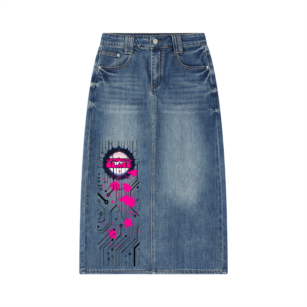 Antimatter Splatter Denim Skirt