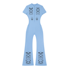 Women’s Tight Flared Leg Quarter-Zip Jumpsuit