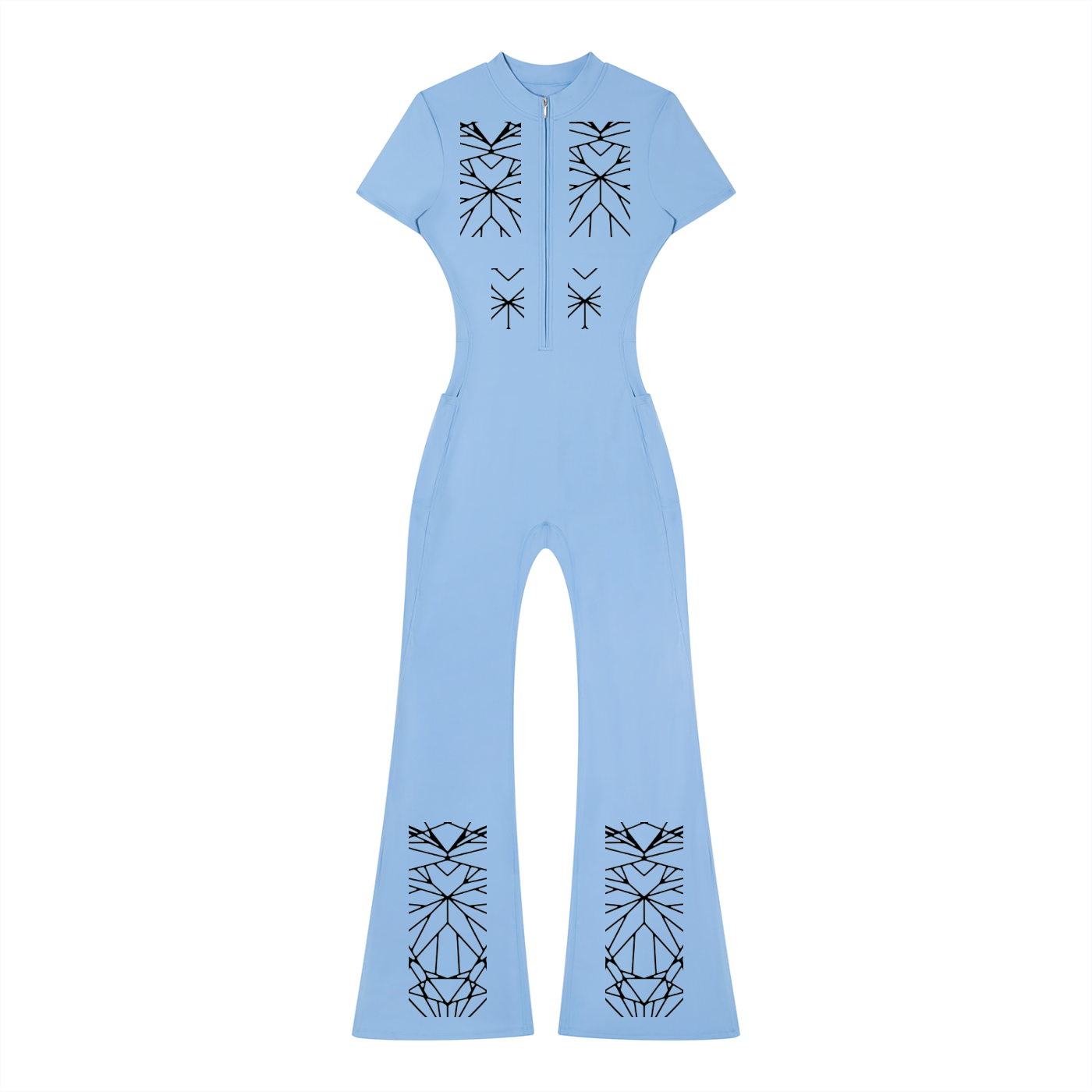 Women’s Tight Flared Leg Quarter-Zip Jumpsuit