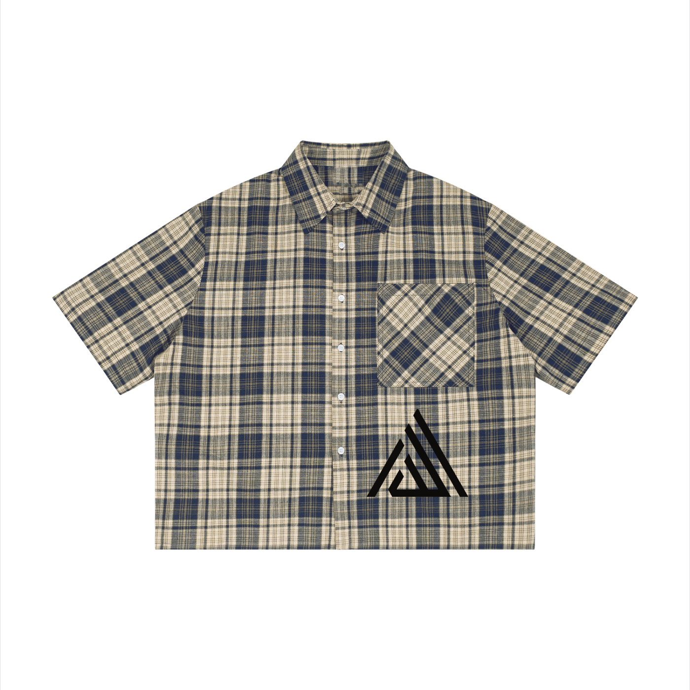 Unisex Plaid Boxy Short Sleeve Shirt