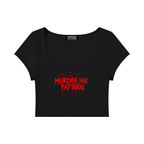 Women's Murder Ink Tattoos Slim Cap Sleeve Crop T