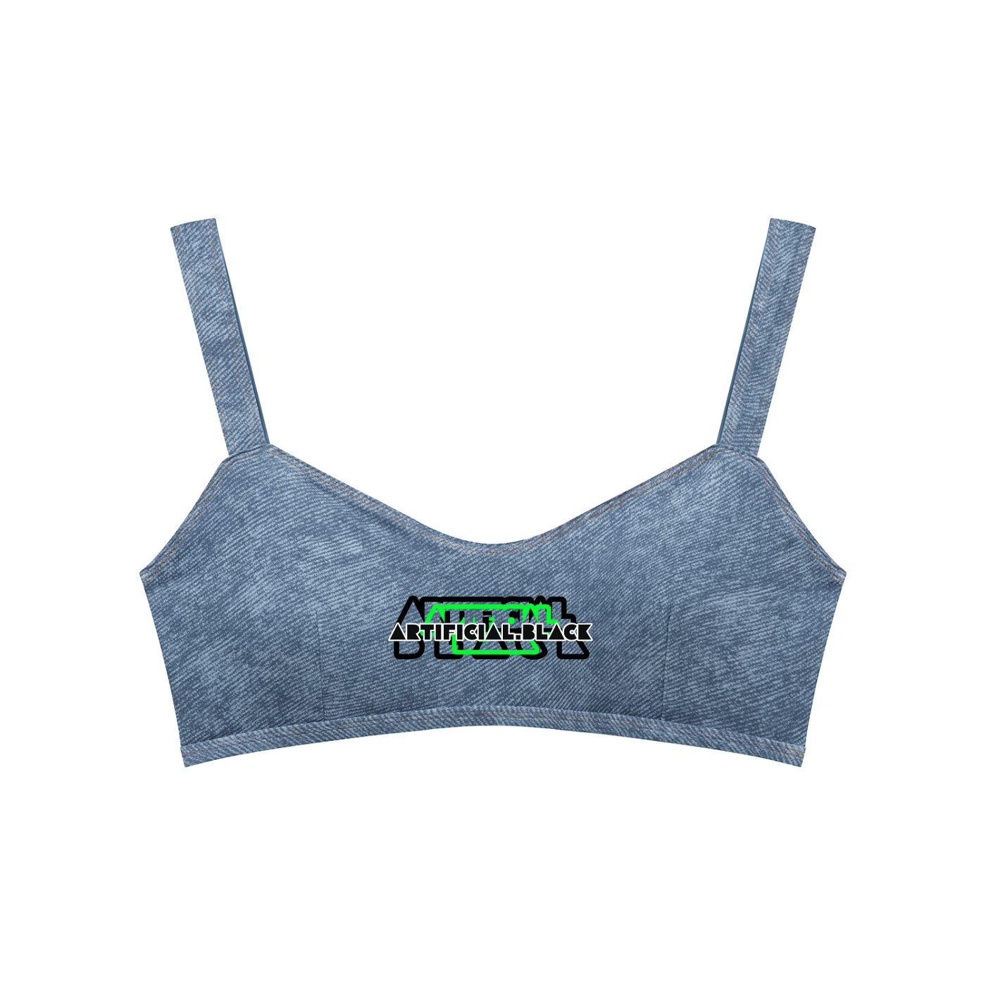 Artificial Denim Sports Bra