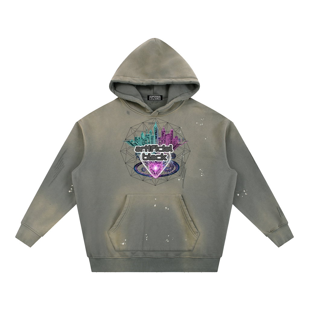 Diamonds In The Rough Frayed Fleece Hoodie