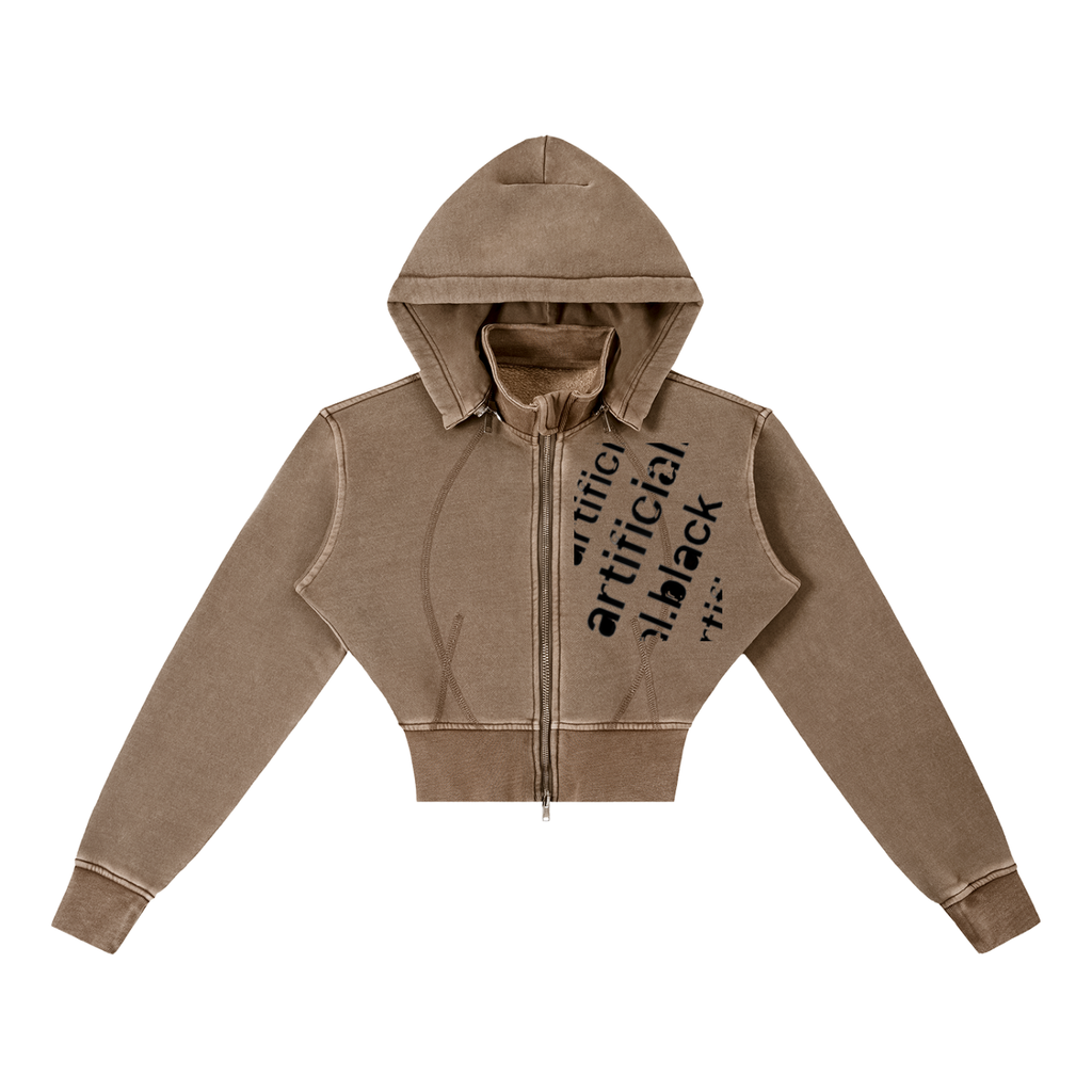 A.B. Standard Issue Vintage Washed Cropped Fleece Hoodie