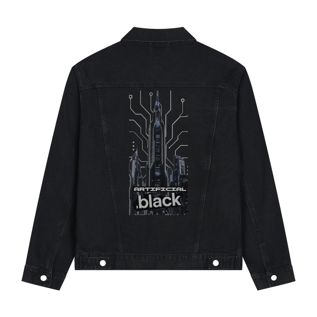 Unisex Vintage Wash Artificial Classic Digital Denim Jacket