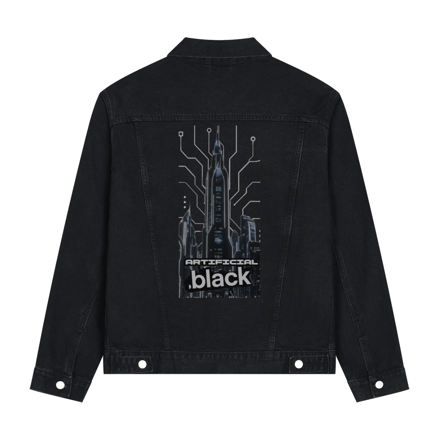 Unisex Vintage Wash Artificial Classic Digital Denim Jacket