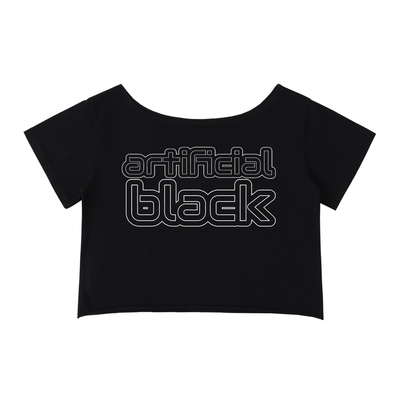 Off-Shoulder Rolled Hem Cotton T-Shirt